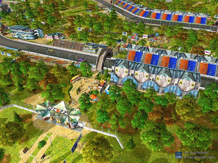 [29/08/02] Der Eingangsbereich eines Racing Parks im Spiel.