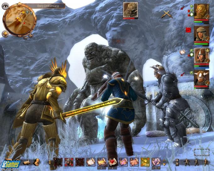 [22/07/08] Das Schwarze Auge: Drakensang erscheint bereits am 1. August. Sowohl in der Standard- als auch in einer Collector's Edition. Den Test zum Spiel lesen Sie natürlich in der kommenden PC Games, diese erscheint am 30. Juli 2008. Außerdem gibt's auf der Heft-DVD ein ausführliches Video zum Spiel. Unser Tester Felix Schütz benötigte rund 45 Stunden, um Drakensang durchzuspielen. Um die Bilder in voller Auflösung zu sehen, klicken Sie bitte in den angezeigten Screenshot.  Spoiler-Warnung: Die Bilder zeigen auch Szenarien aus dem späteren Spielverlauf und könnten Fans somit die Vorfreude verhageln!  Außerdem empfehlen wir Ihnen unsere große Übersicht mit allen exklusiven Bildergalerien.