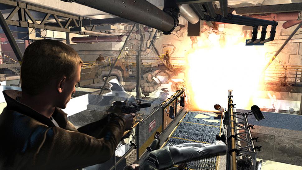 [01/07/08] Der Ego-Shooter Quantum of Solace wechselt in manchen Situationen in die Third-Person-Ansicht.