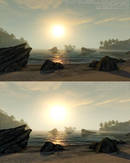 [21/09/08] Crysis Warhead - Oben: Custom-Config von Mster, unten: Spieleinstellung "Enthusiast".