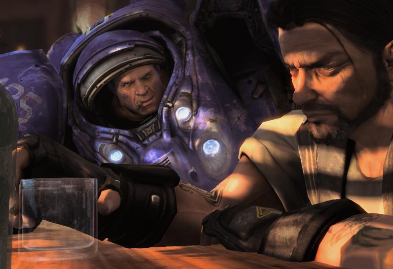 [11/10/08] Sequenzen wie diese werden in Echtzeit berechnet, sind also nicht vorgerendert! Blizzard arbeitet hier mit einigen sehenswerten Effekten. Beispielsweise bricht sich die Umgebung realistisch in dem Glas ...