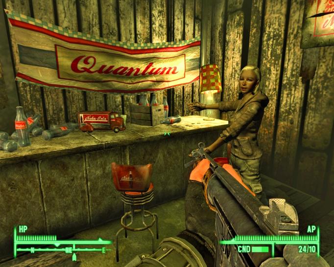 [13/01/09] Sierra in Gridershade ist ein Nuka-Cola-Junkie. Für die sammeln Sie die Quantum-Flaschen.