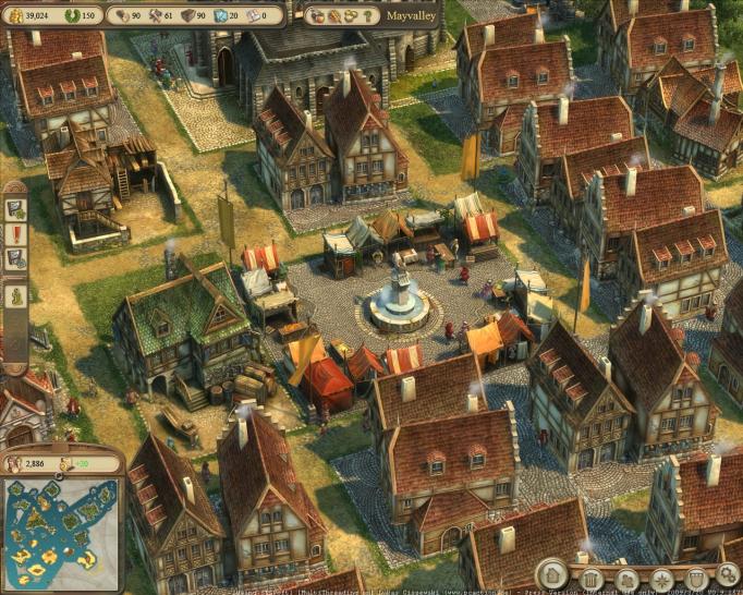 [27/05/09] Im Gegensatz zu Age of Empires stehen kriegerische Handlungen bei der Anno-Reihe nicht im Vordergrund. Es gab bereits vier Teile. Der Neueste (hier im Bild) kam Mitte letztes Jahr und setzt auf Handel und Aufbau.