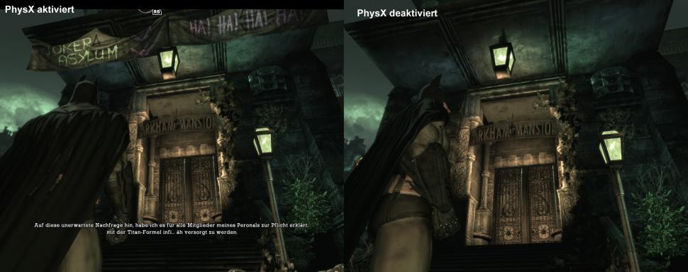 [14/09/09] Mit aktiviertem PhysX wehen Spruchbänder von diversen Häusern.