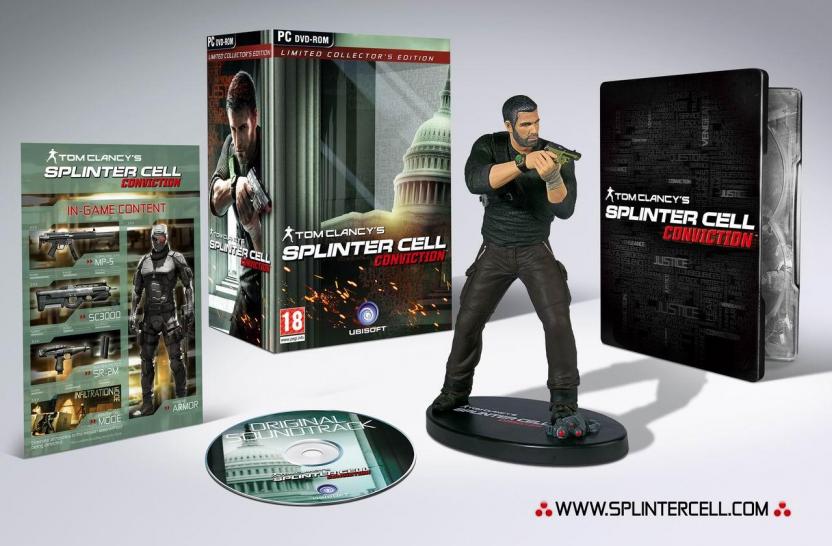 [14/12/09] Die Splinter Cell: Conviction-Collector’s Edition enthält unter anderem eine Sam Fisher-Statue und den offiziellen Soundtrack.
