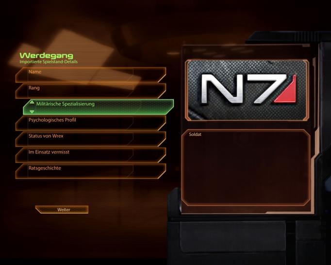 [22/01/10] Mass Effect 2: Welche Statuswerte werden übernommen? 