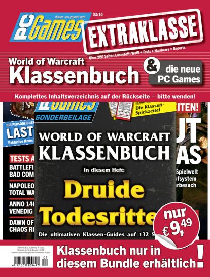 [19/02/10] Nur im März und nur im Paket mit der PC-Games-Magazin-Ausgabe: Das begehrte Klassenbuch zu den WoW-Klassen Druide und Todesritter wurde komplett überarbeitet und aktualisiert.