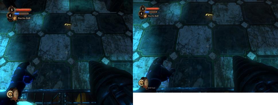 [11/02/10] Das Problem im Bild: Die Widescreen-Version von Bioshock 2 ist "beschnitten".