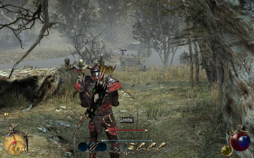 [19/07/10] Two Worlds 2: Sehr schön zu sehen ist die dichte, organisch wirkende Vegetation. Da fallen die Zombies im Camouflage-Look kaum auf.