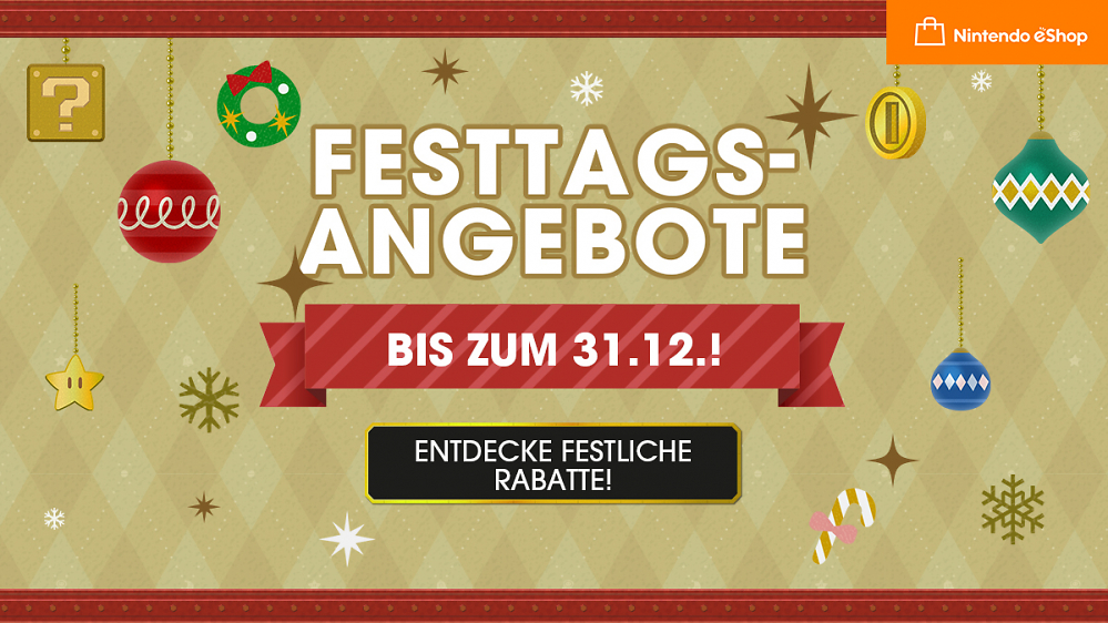 Letzte Chance für Festtags-Schnäppchen im Nintendo eShop - bis zu 80% sparen!