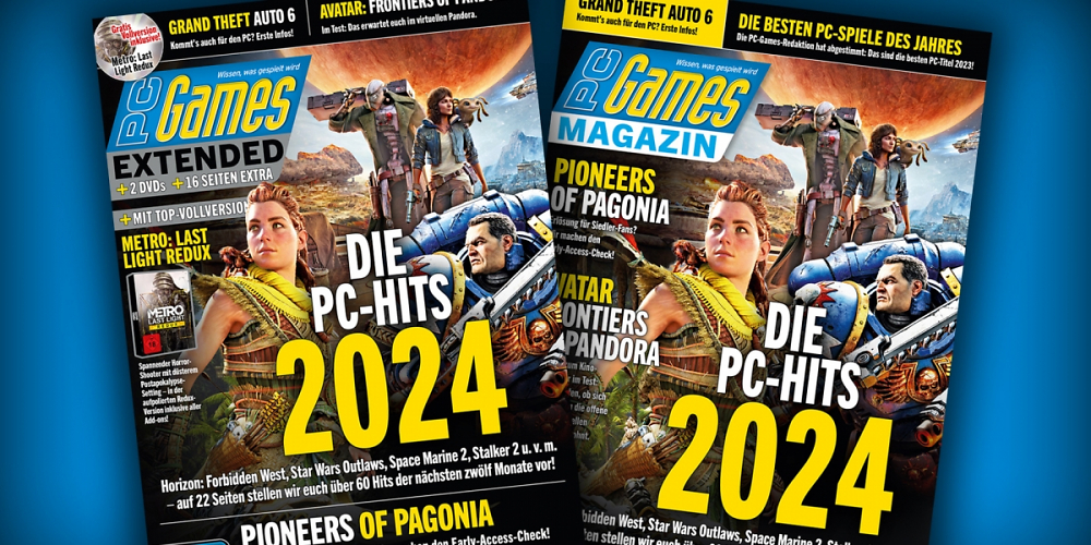 Die beiden Heftvarianten der PC Games 02/24