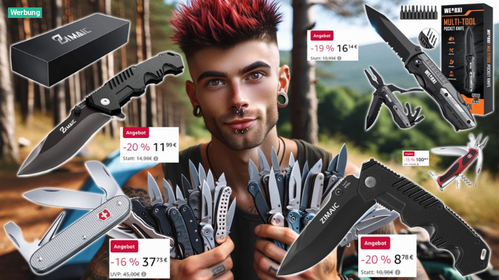 Wer sparen will, schlägt zu: Klappmesser für unter 9 Euro, Schweizer Taschenmesser mit Alox-Schalen & Multiool im Sale
