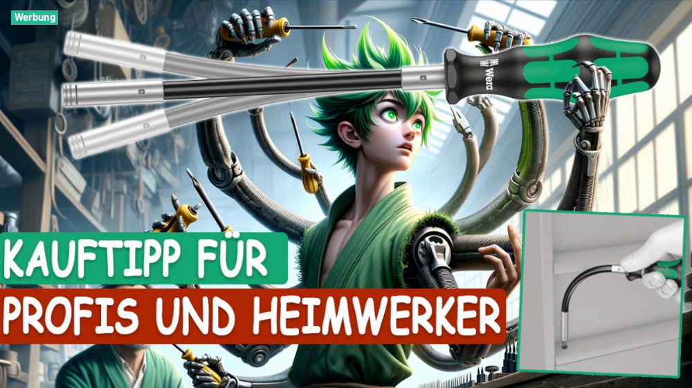 Zum Schrauben "über Eck": Wera Schraubendreher mit flexiblem Schaft und Kraftform-Griff für 1/4-Zoll-Bits - was bietet er?