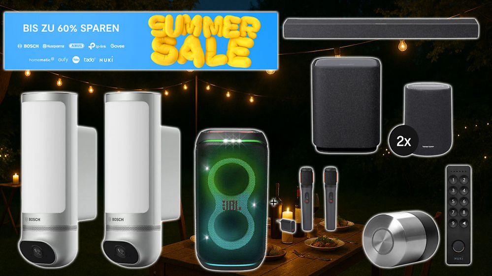 Obacht: tink reduziert JBL Partybox, Nuki Smart Lock, Bosch Kameras unter Bestpreis im großen Smart Home Summer Sale