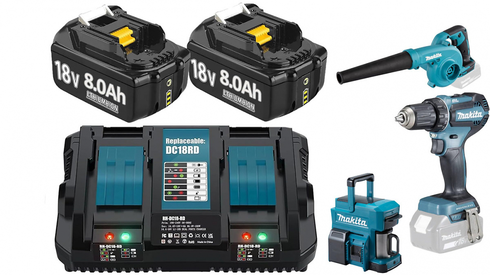 Dieser Amazon-Deal erstaunt: 2x 18V Akku 8,0 Ah für Makita + Doppel-Ladegerät rutscht unter 65€