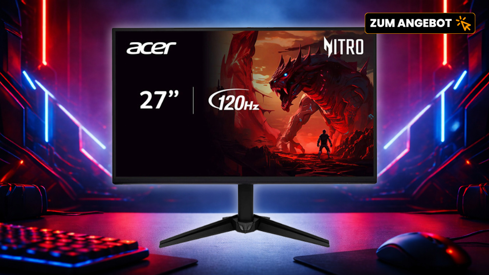 Gaming-Monitor von Acer: Starker Bildschirm fällt auf nur rund 90 Euro