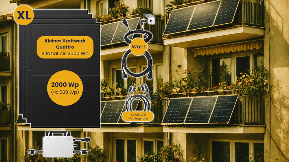Hoymiles, 4 bifaziale Module, Versand gratis: Balkonkraftwerk jetzt für weit unter 500 €