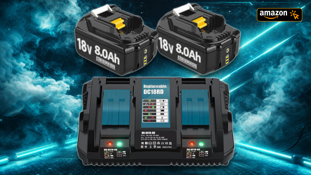 Kompatibel mit Makita: 18V Akku-Doppelpack und Ladegerät für 55,53 € befristet bei Amazon