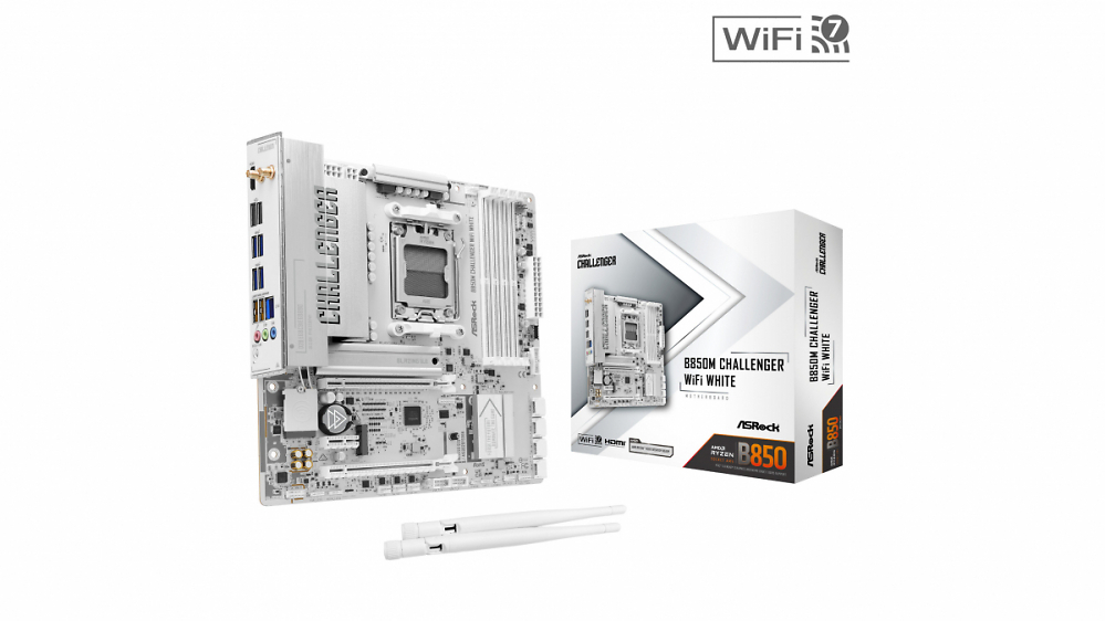 ASRock B850M Challenger WiFi White: AM5-Micro-ATX-Mainboard für weiße Builds