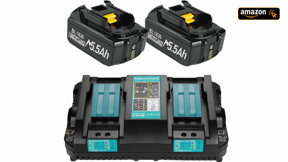 Befristet bei Amazon: Akku-Sparset für Makita - 2x 5,5 Ah mit Doppel-Ladegerät kostet kurz keine 80 Euro