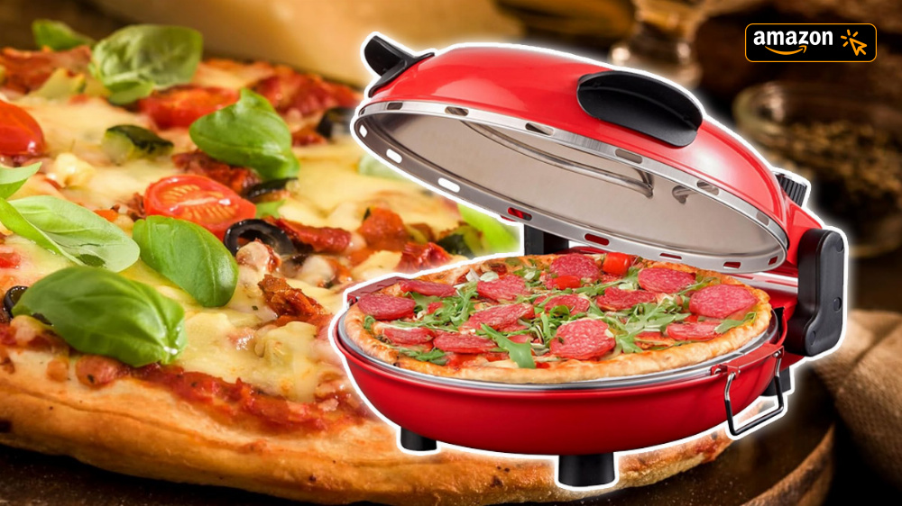 Befristet bei Amazon: Pizzaofen mit 32 cm großem Pizzastein unter 50 Euro gedrückt