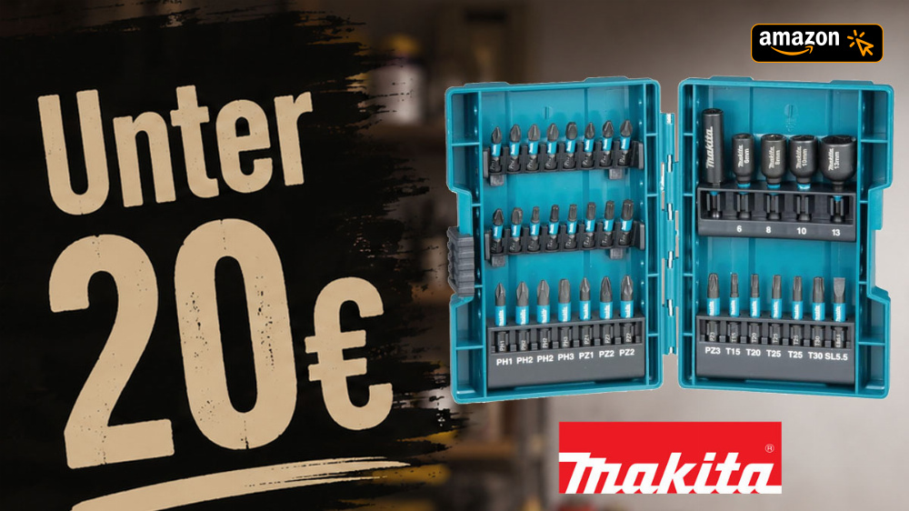Bestpreis bei Amazon: Makita Bit-Set B-66880 für Akkuschrauber kostet keine 20 Euro