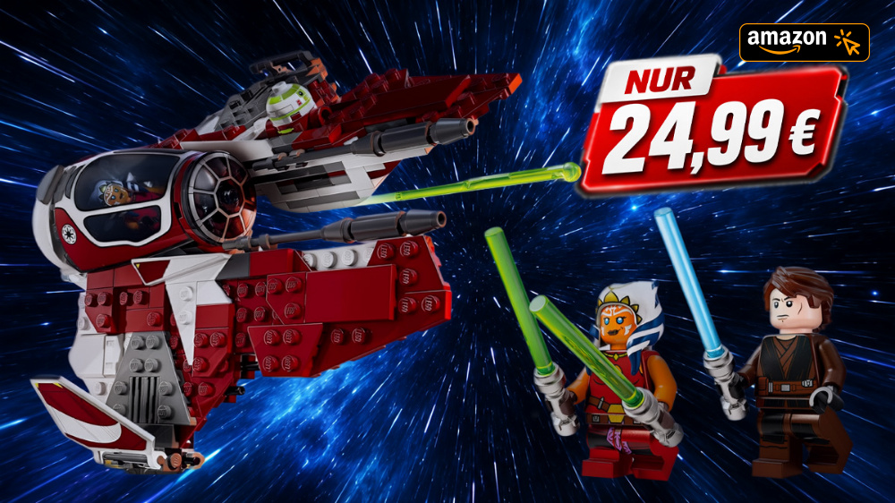 Günstig wie nie: Lego Star Wars Ahsokas Jedi Interceptor mit Minifiguren hebt zum Amazon-Tiefstpreis ab