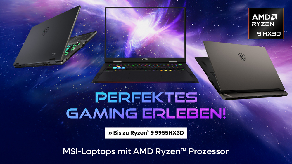 Prime Day Deals von MSI: Jetzt beim Kauf von Laptops mit AMD Ryzen™ Prozessoren sparen!