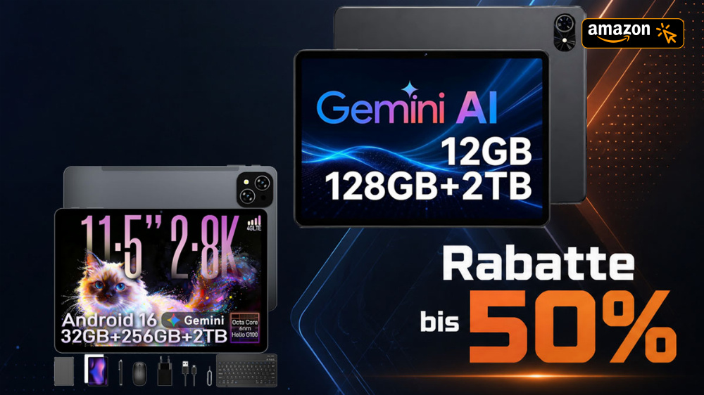 Statt 179,99€ nur 89,99€ - solange Vorrat reicht: Tablet mit 50% Rabatt bei Amazon - vier Jahre Garantie