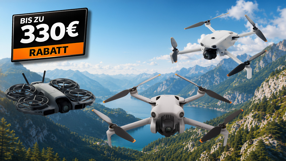 DJI-Drohnen zu Bestpreisen: Bis zu 330 Euro Rabatt auf 4K-Videodrohnen mit Extra-Akkus