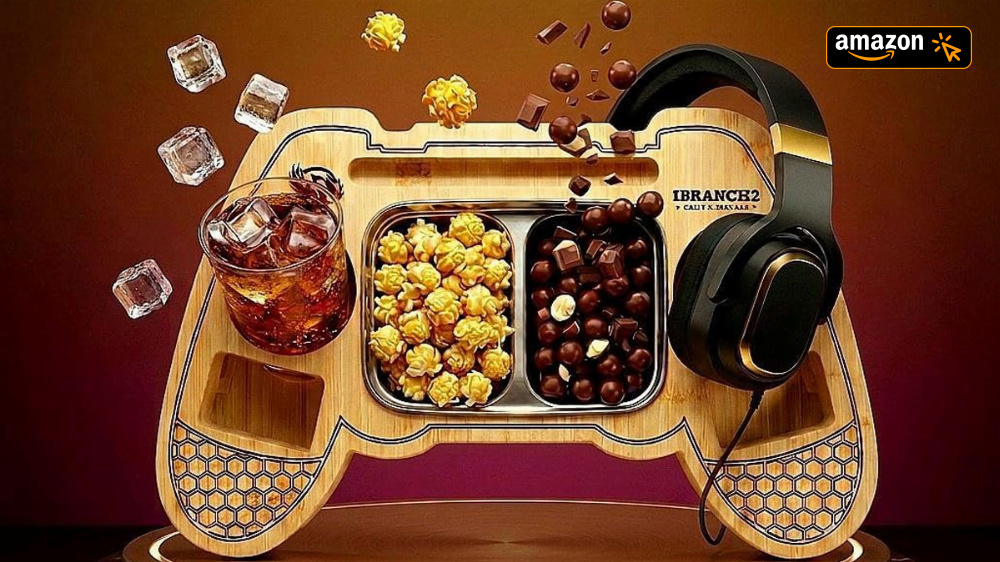 Für Chips, Getränke und Handy/Switch: Couchbar im Controller-Design - Geschenktipp für Gamer