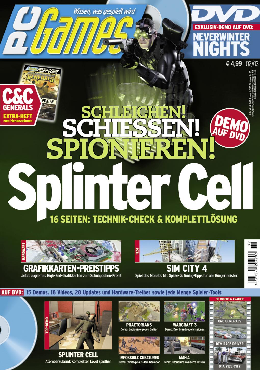 PC Games Ausgabe 02/03 - Titelthema: Tom Clancy's Splinter Cell