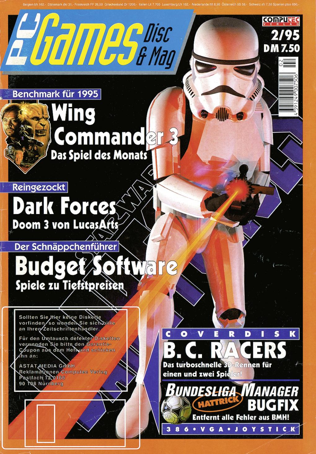 PC Games Ausgabe 02/95 - Titelthema: Dark Forces
