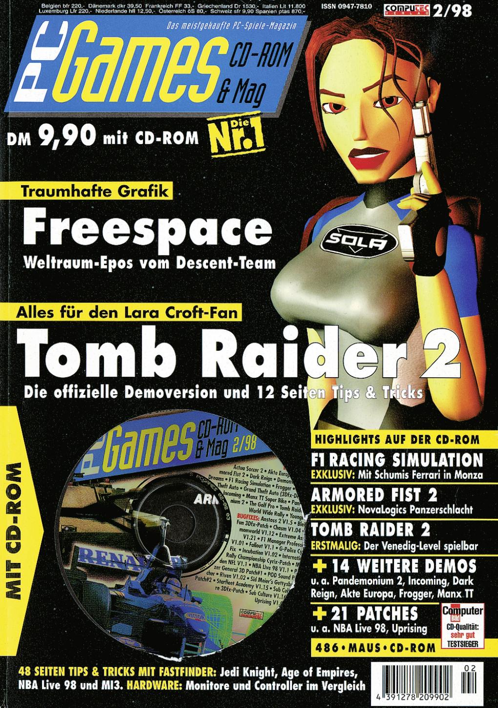 PC Games Ausgabe 02/98 - Titelthema: Tomb Raider 2