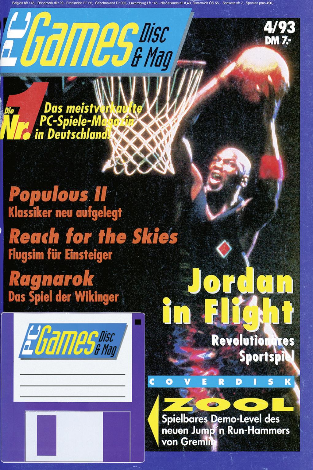 PC Games Ausgabe 04/93 - Titelthema: Jordan in Flight
