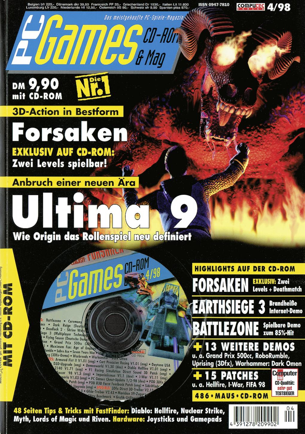 PC Games Ausgabe 04/98 - Titelthema: Ultima 9