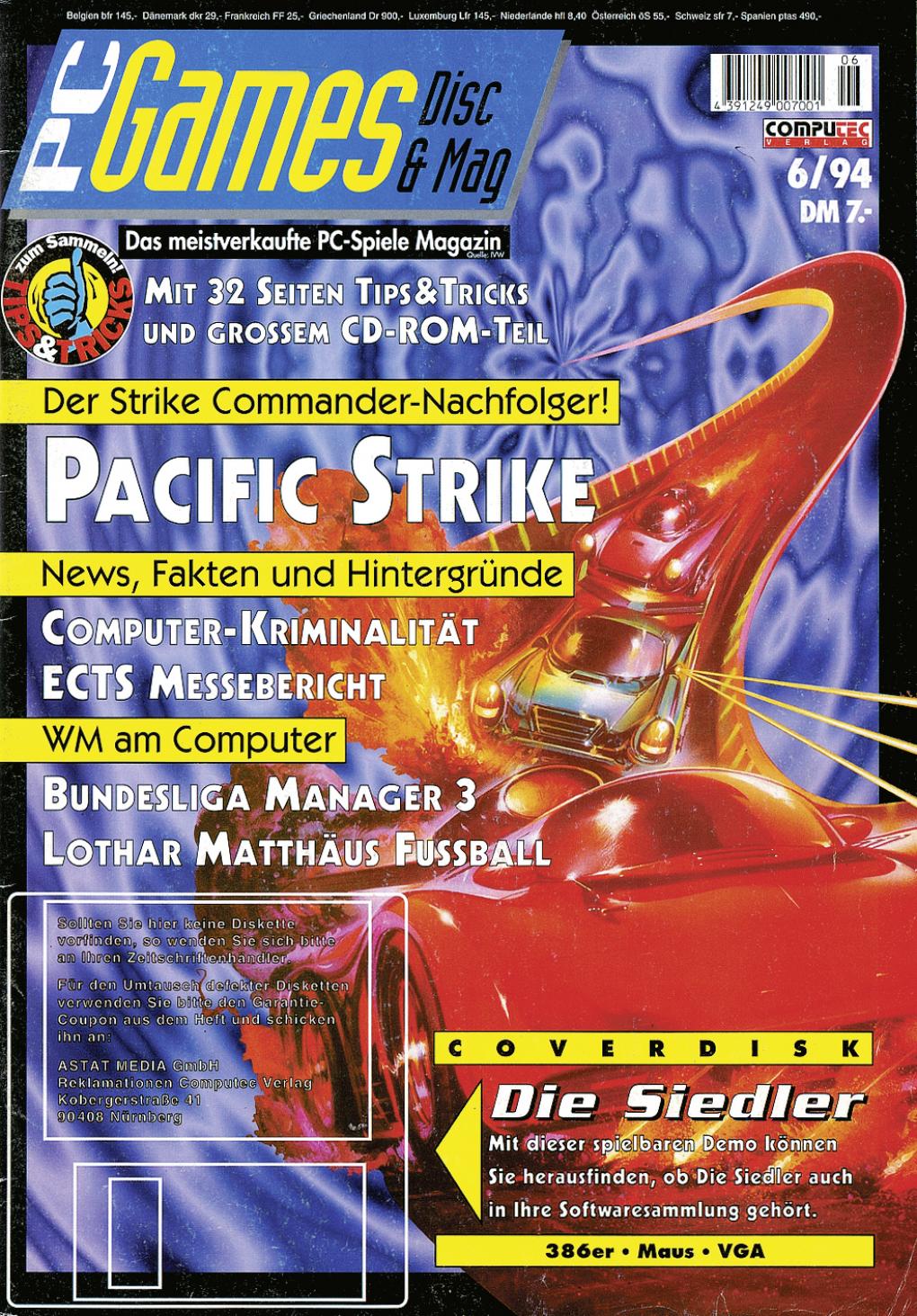 PC Games Ausgabe 06/94 - Titelthema: Megarace