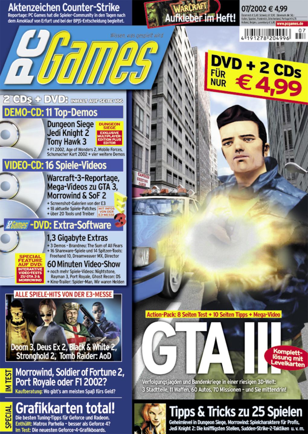 PC Games Ausgabe 07/02 - Titelthema: Grand Theft Auto 3