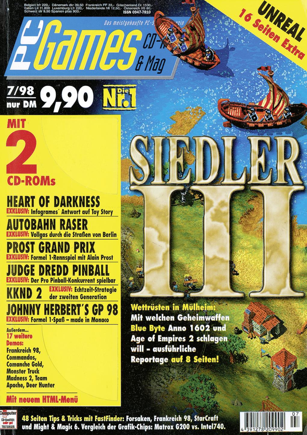 PC Games Ausgabe 07/98 - Titelthema: Die Siedler 3