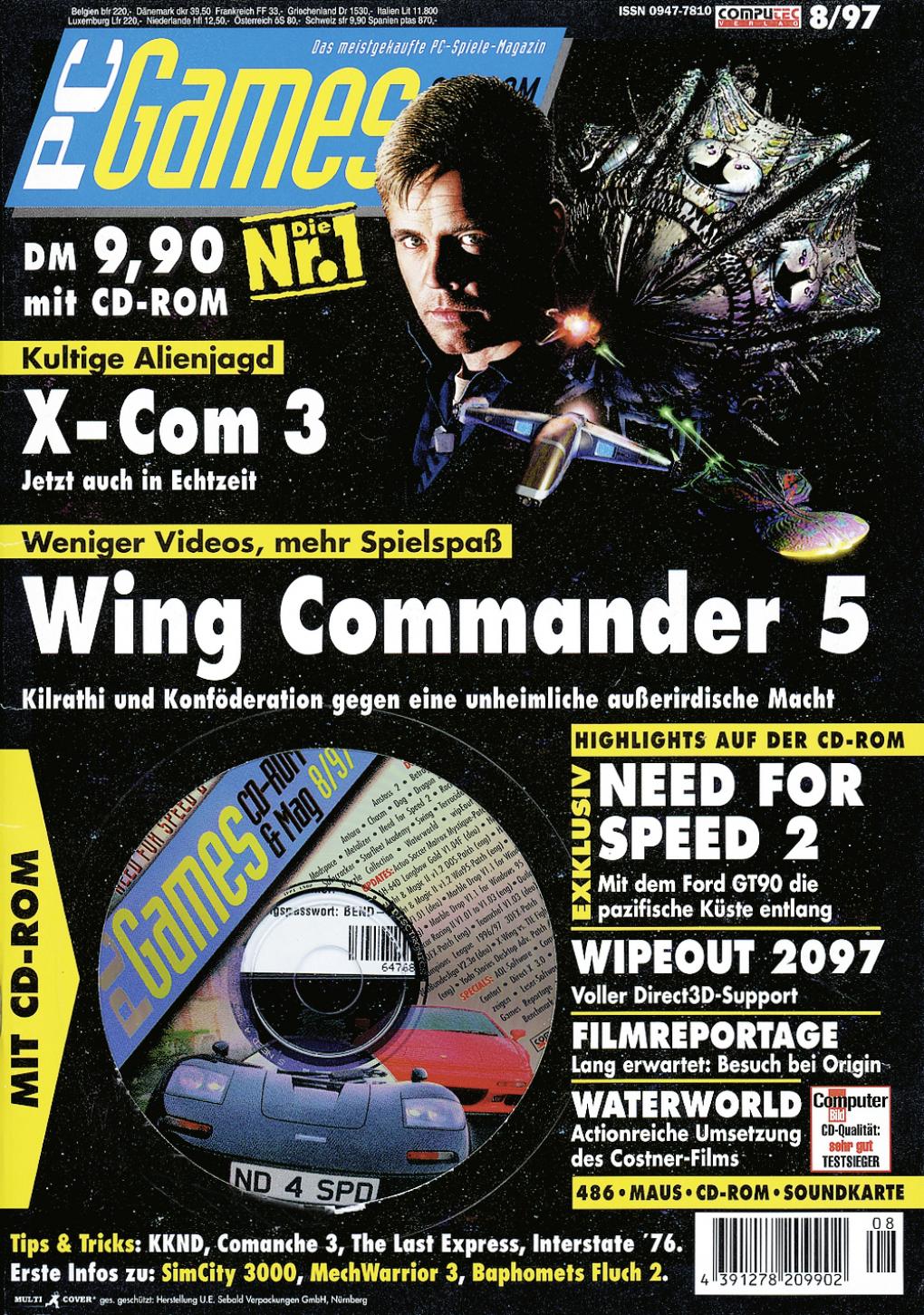 PC Games Ausgabe 08/97 - Titelthema: Wing Commander 5