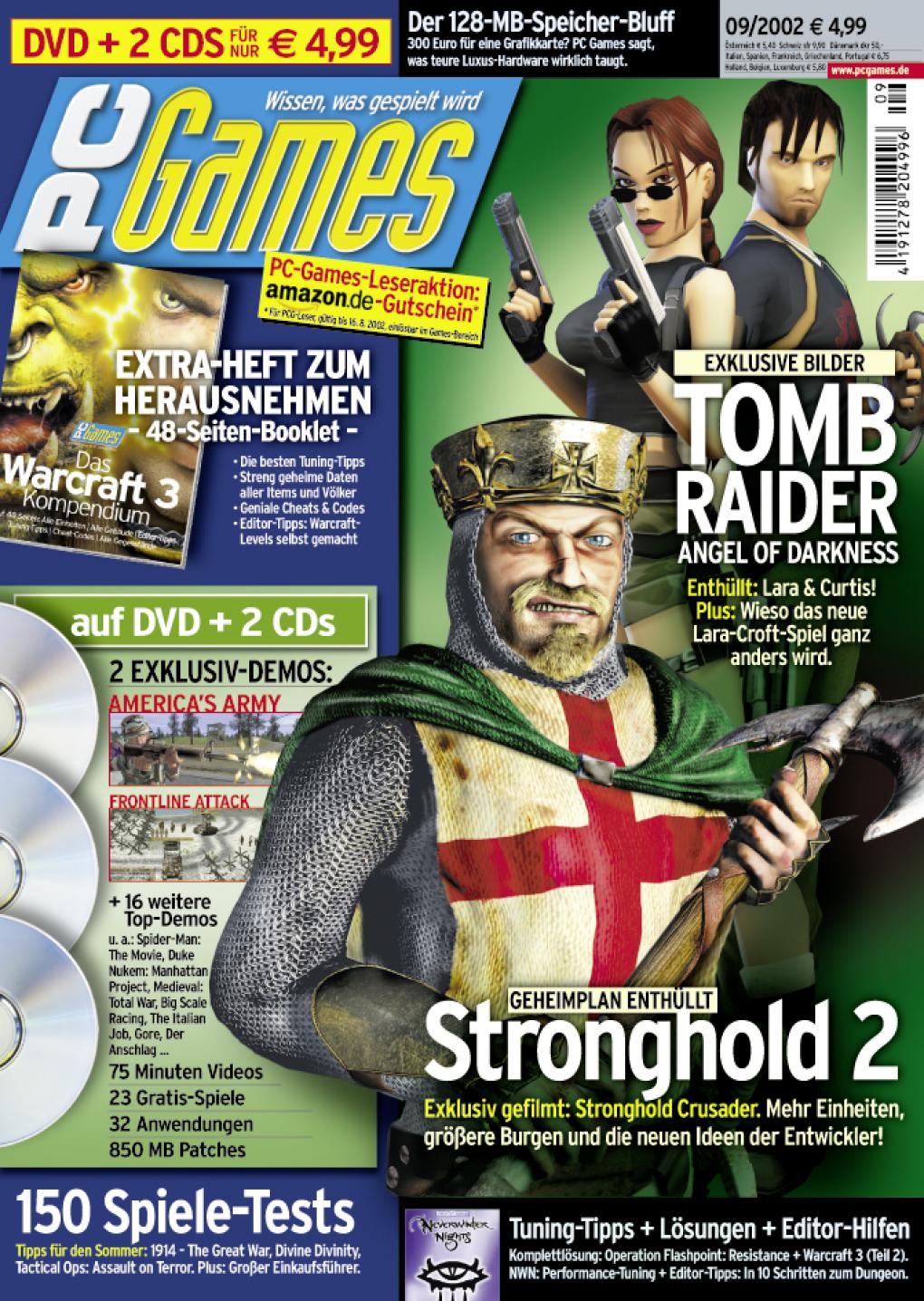 PC Games Ausgabe 09/02 - Titelthema: Tomb Raider - Angel of Darkness und Stronghold 2