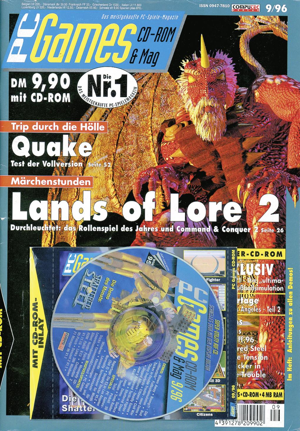 PC Games Ausgabe 09/96 - Titelthema: Lands of Lore 2