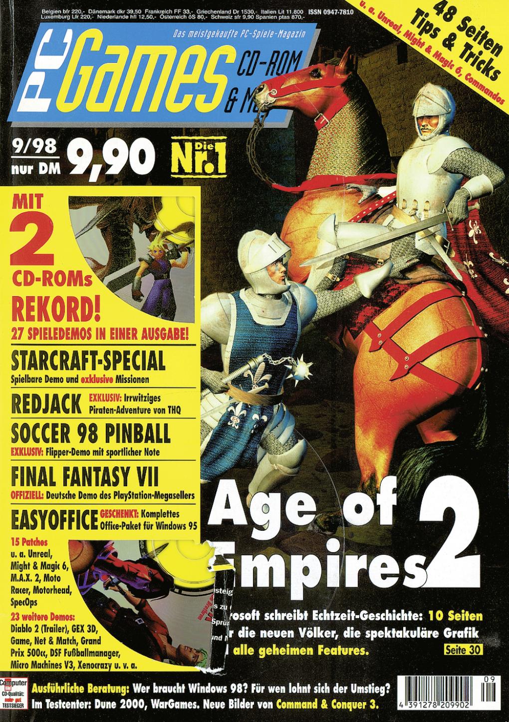 PC Games Ausgabe 09/98 - Titelthema: Age of Empires 2
