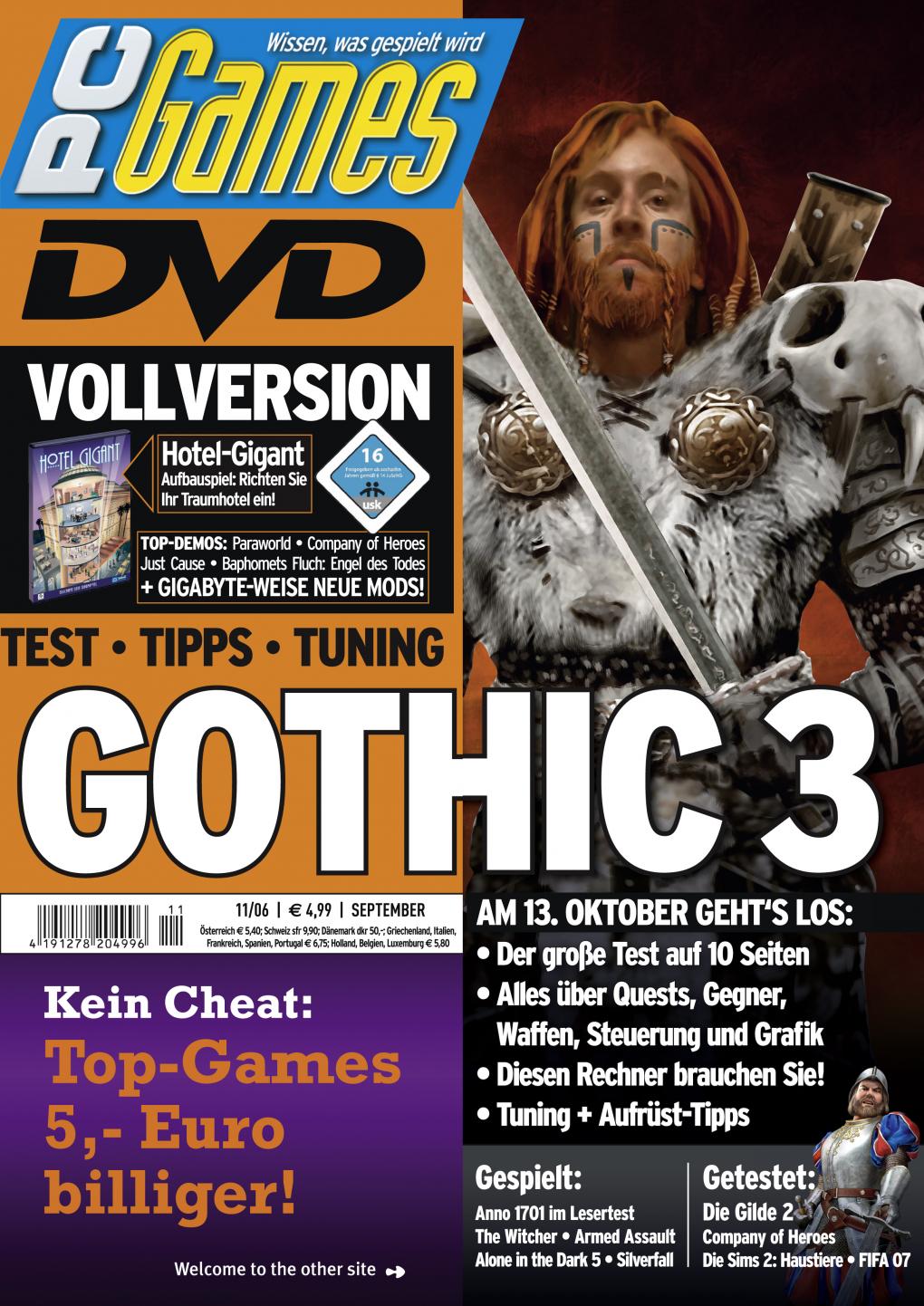 PC Games Ausgabe 11/06 - Titelthema: Gothic 3
