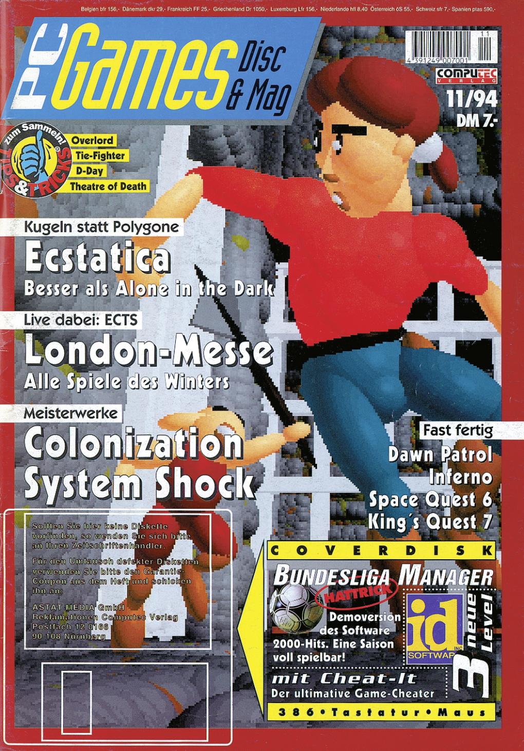 PC Games Ausgabe 11/94 - Titelthema: Ecstatica