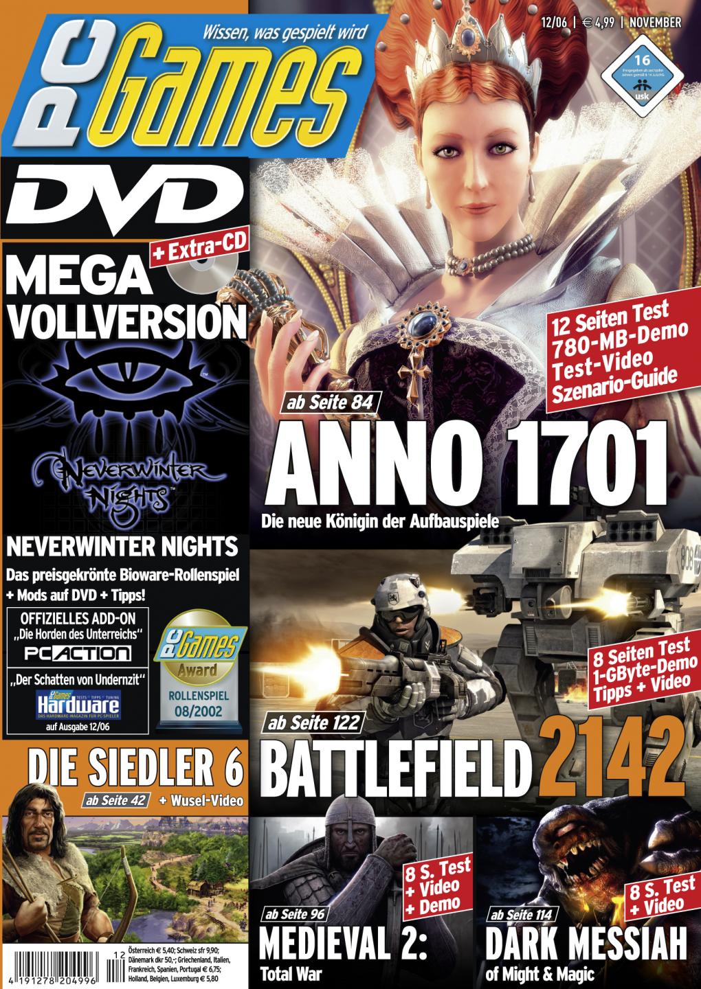 PC Games Ausgabe 12/06 - Titelthema: Anno 1701 und Battlefield 2142