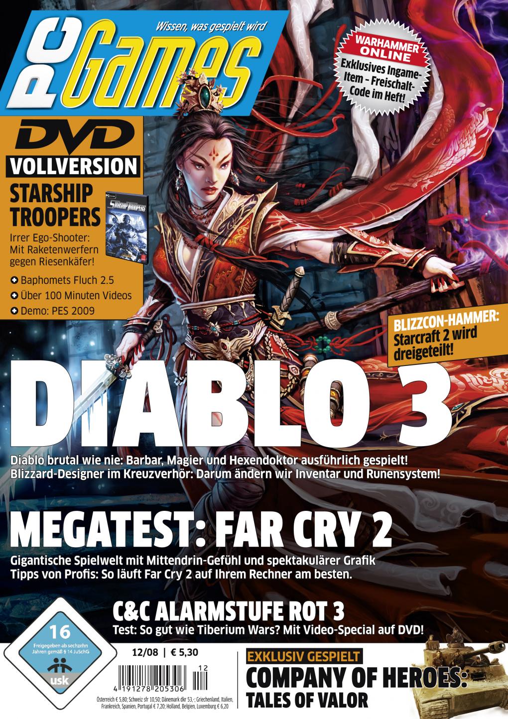 PC Games Ausgabe 12/08 - Titelthema: Diablo 3