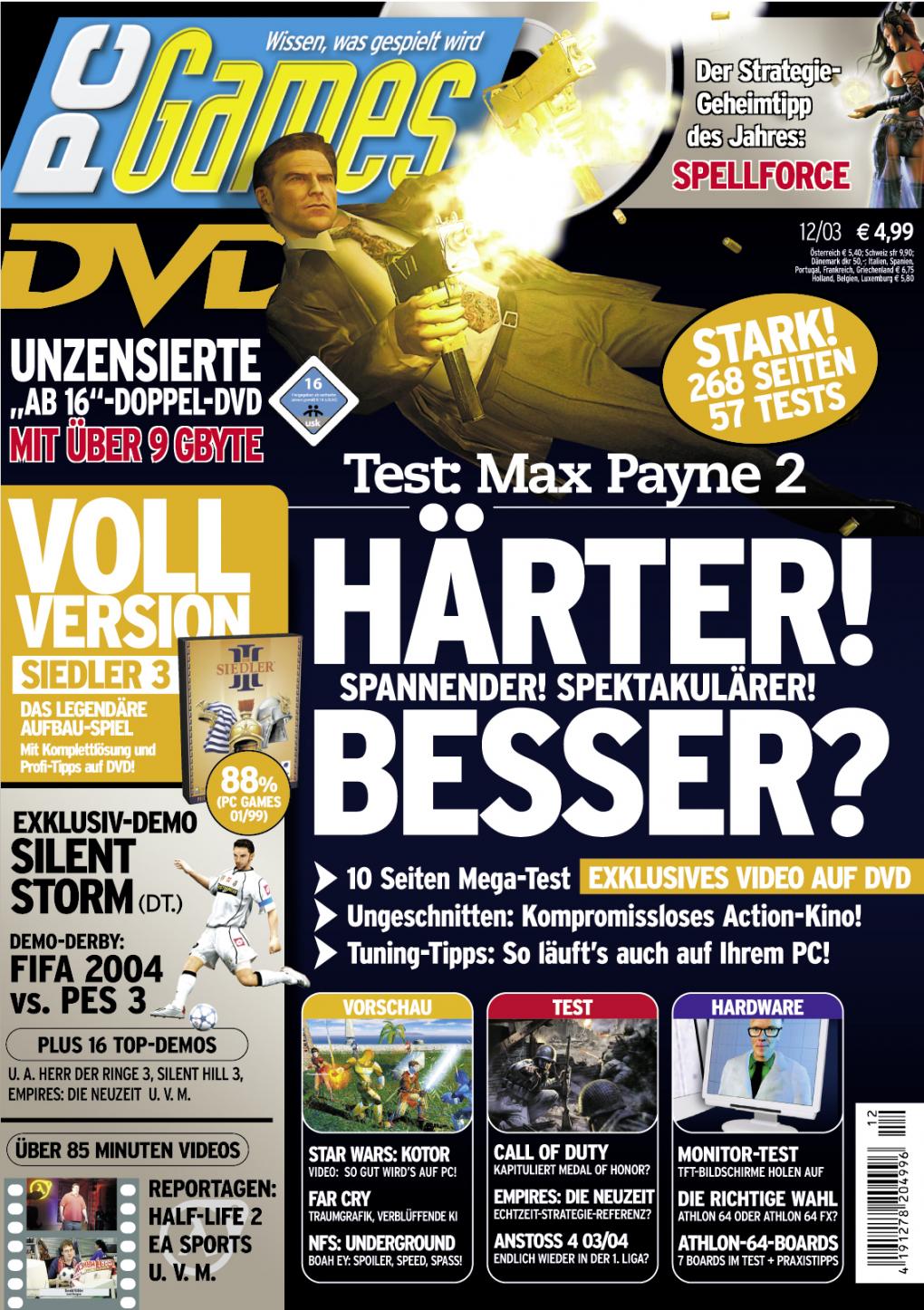 PC Games Ausgabe 12/03 - Titelthema: Max Payne 2