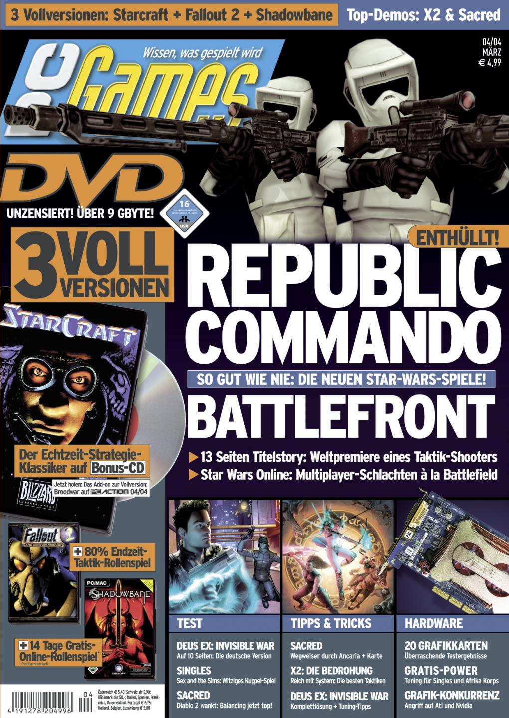 PC Games Ausgabe 04/04 - Titelthema: Star Wars - Republic Commando