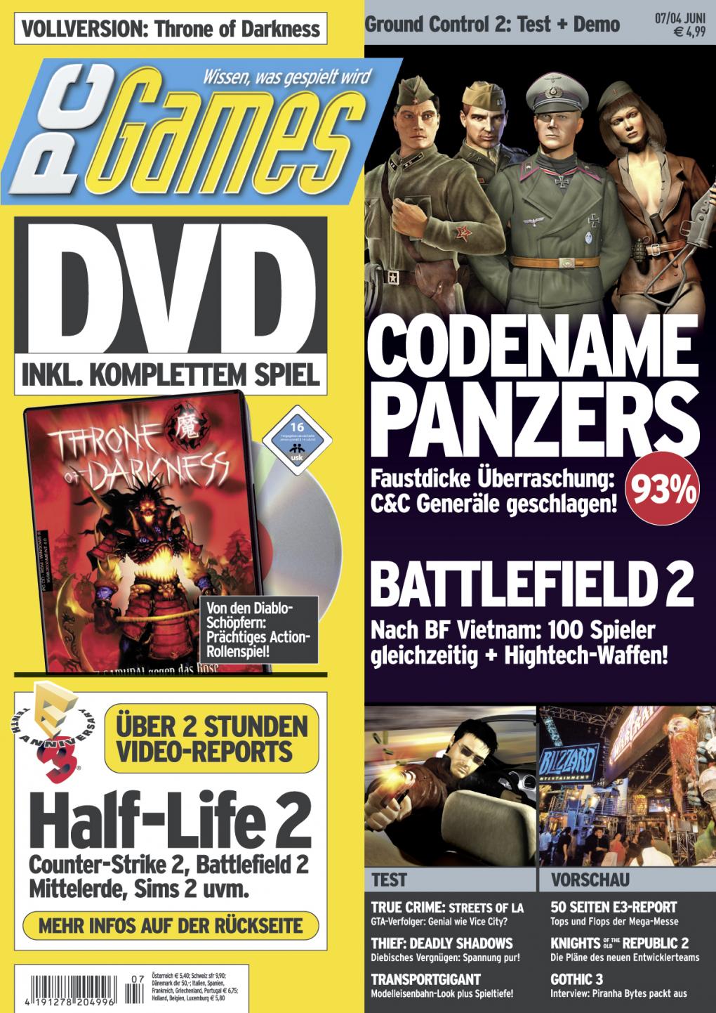 PC Games Ausgabe 07/04 - Titelthema: Codename Panzers und Battlefield 2